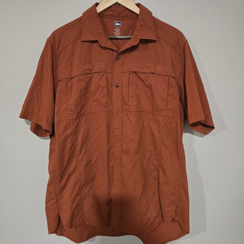 Men's Rust Button Up Top